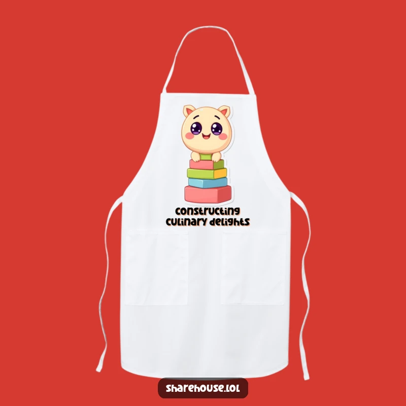 Funny Creature Stacking Blocks Apron: Cook Up Some Cheerful Fun