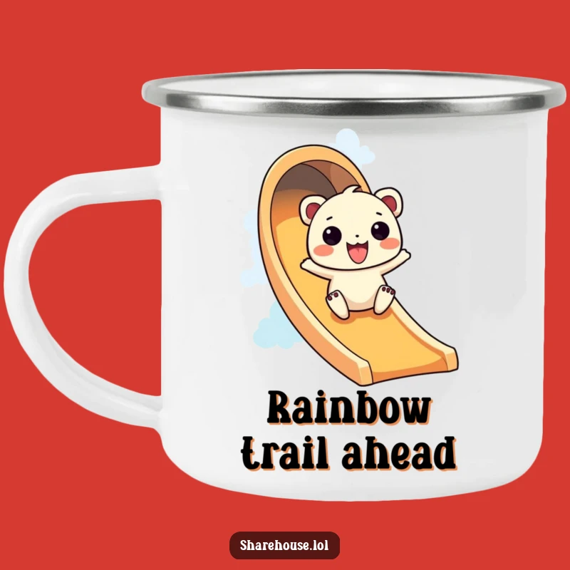 Funny Wiggly Rainbow Slide Camping Mug: Adventure Fuelled by Joy