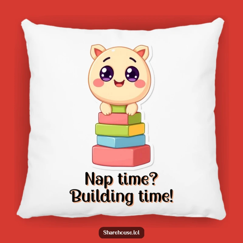 Funny Creature Stacking Blocks Pillow: Cuddle Up with Cheerful Fun