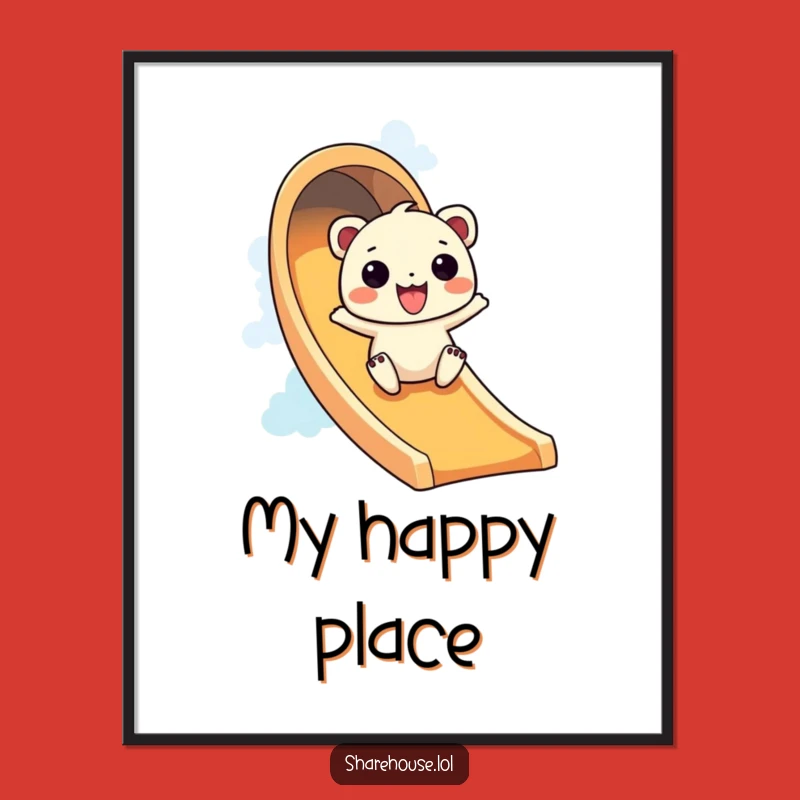 Funny Wiggly Rainbow Slide Digital Art: Instant Joyful Decor