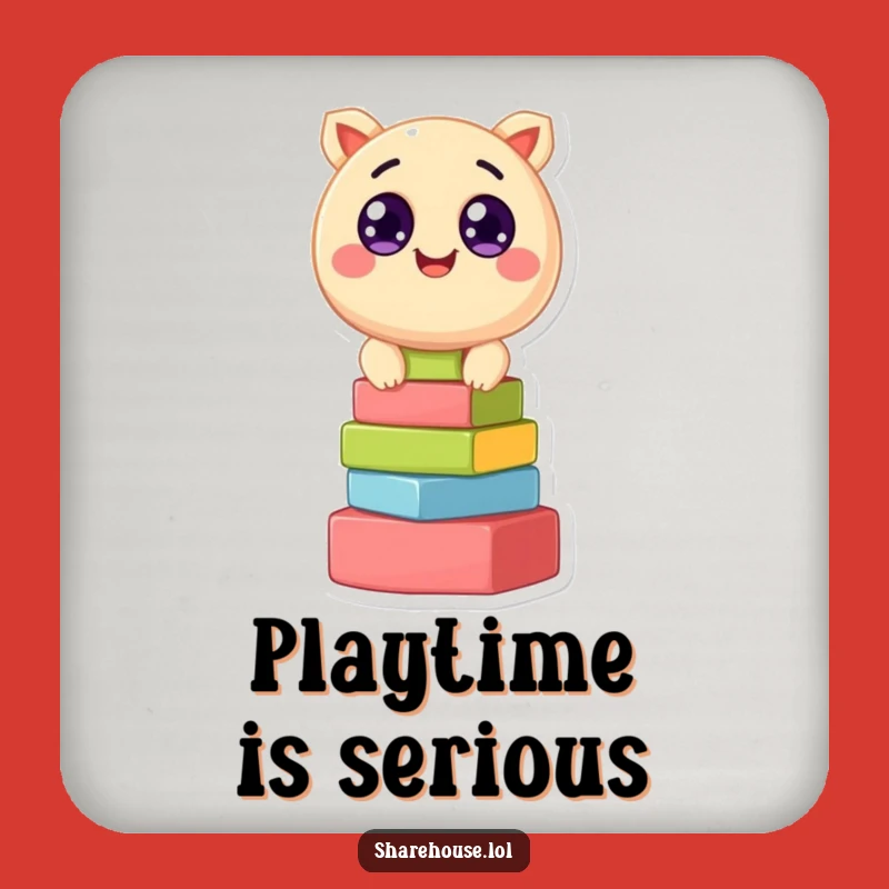 Funny Creature Stacking Blocks Coaster: Protect Surfaces with Playful Charm