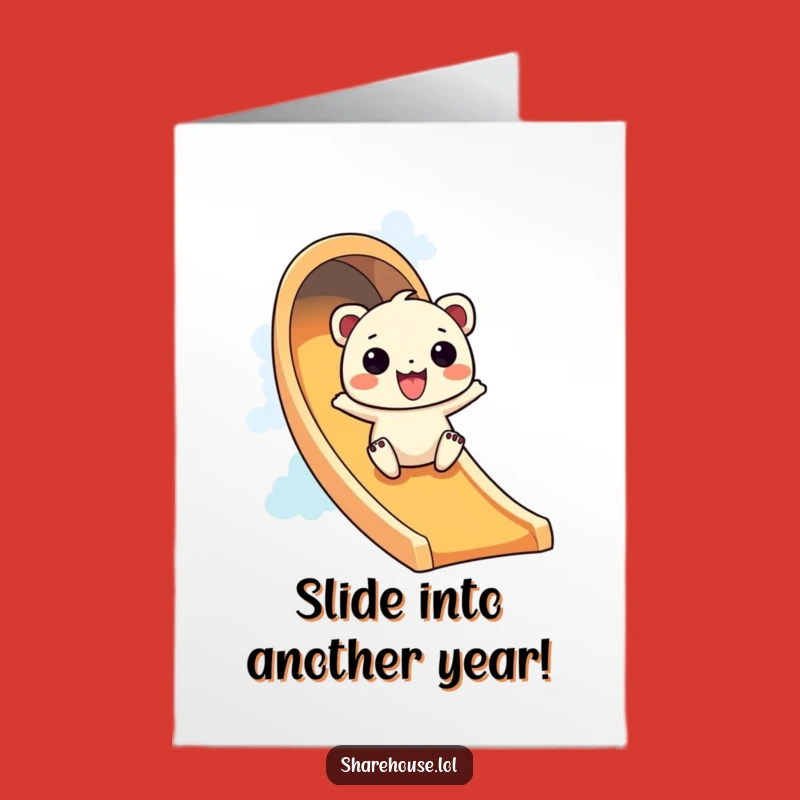 Free Printable Birthday Card: Wiggly Slider, Fun Downloadable Greeting for Enthusiastic Celebrations